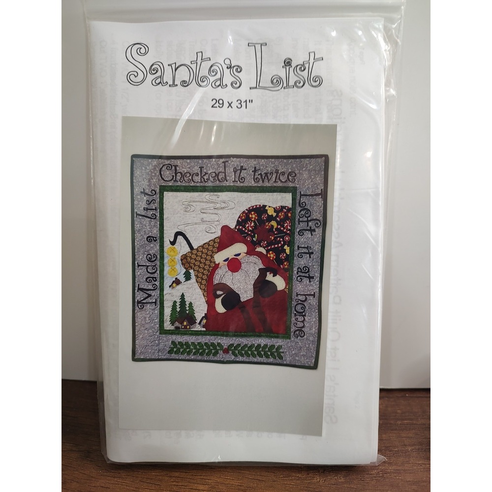 SANTA'S List Wall Hanging Quilt Pattern 29x31" Tangled Threads Quilt Shop P107